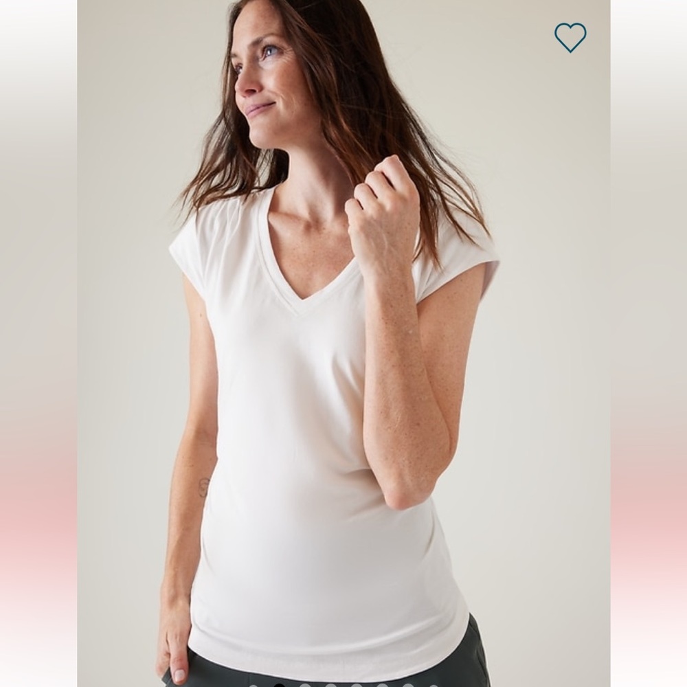 Athleta V Neck Outbound Tee White Plus 2X Brand New NWT